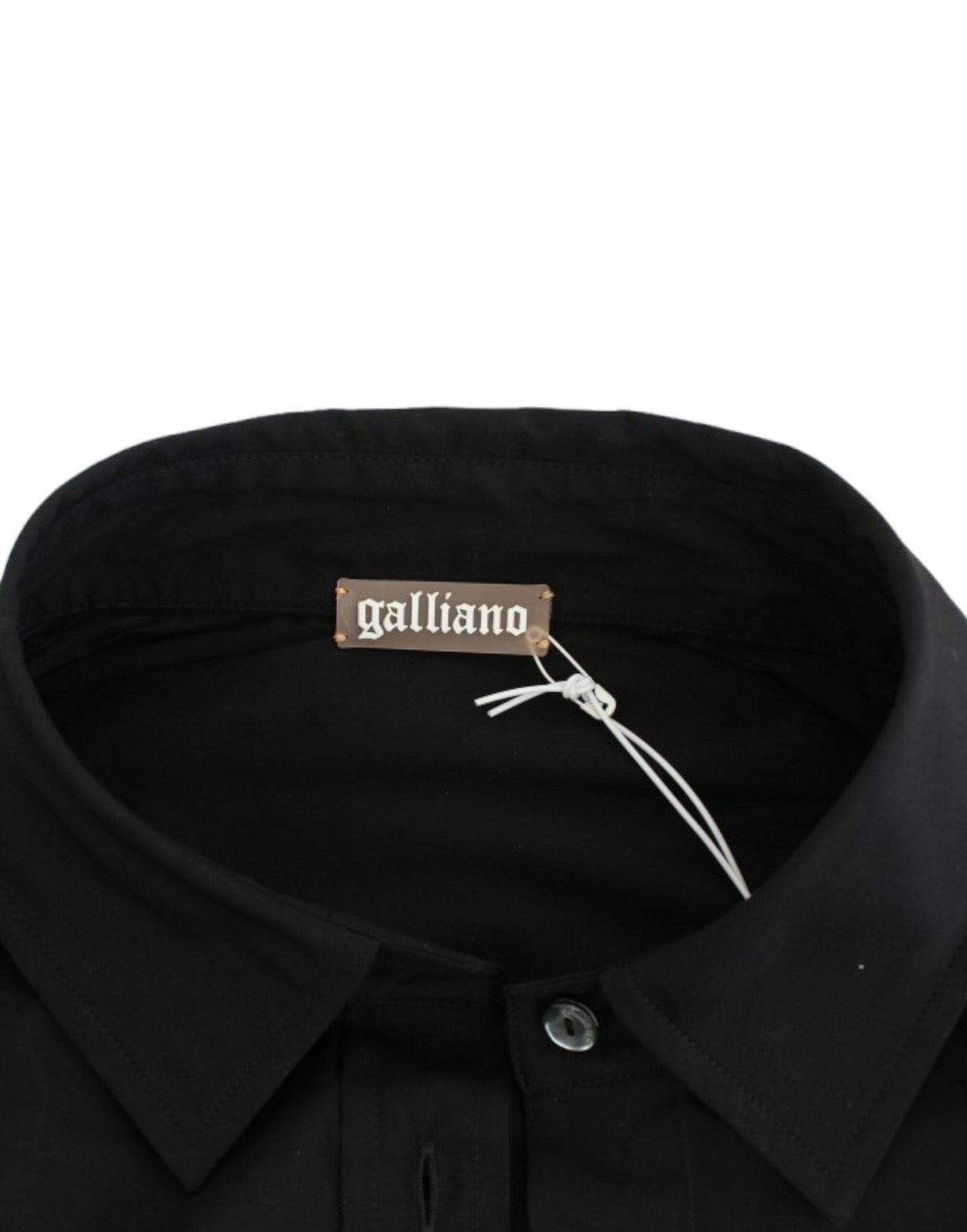 Chemisier élégant à manches courtes en coton stretch noir de John Galliano