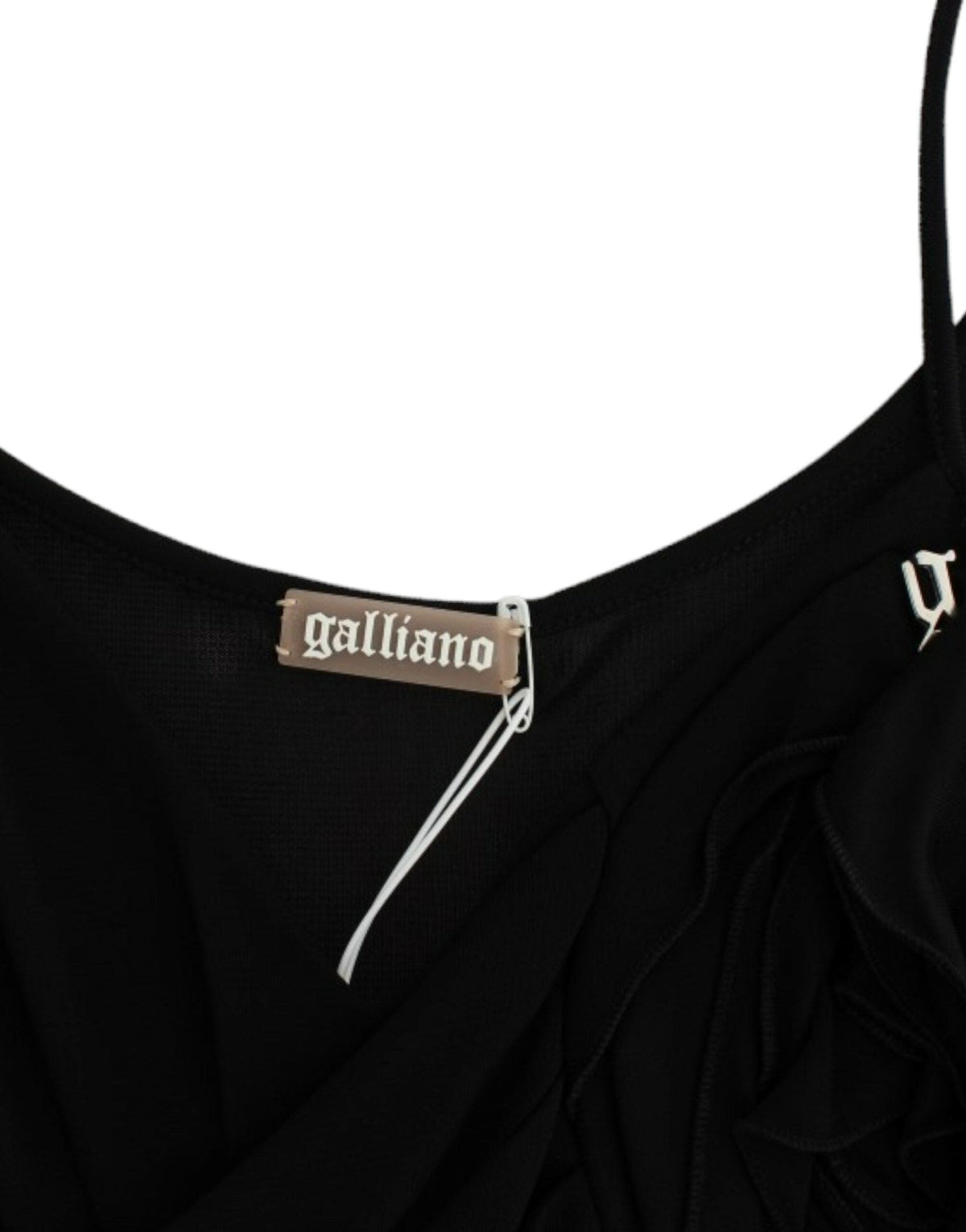 Robe élégante en jersey noir jusqu'aux genoux de John Galliano