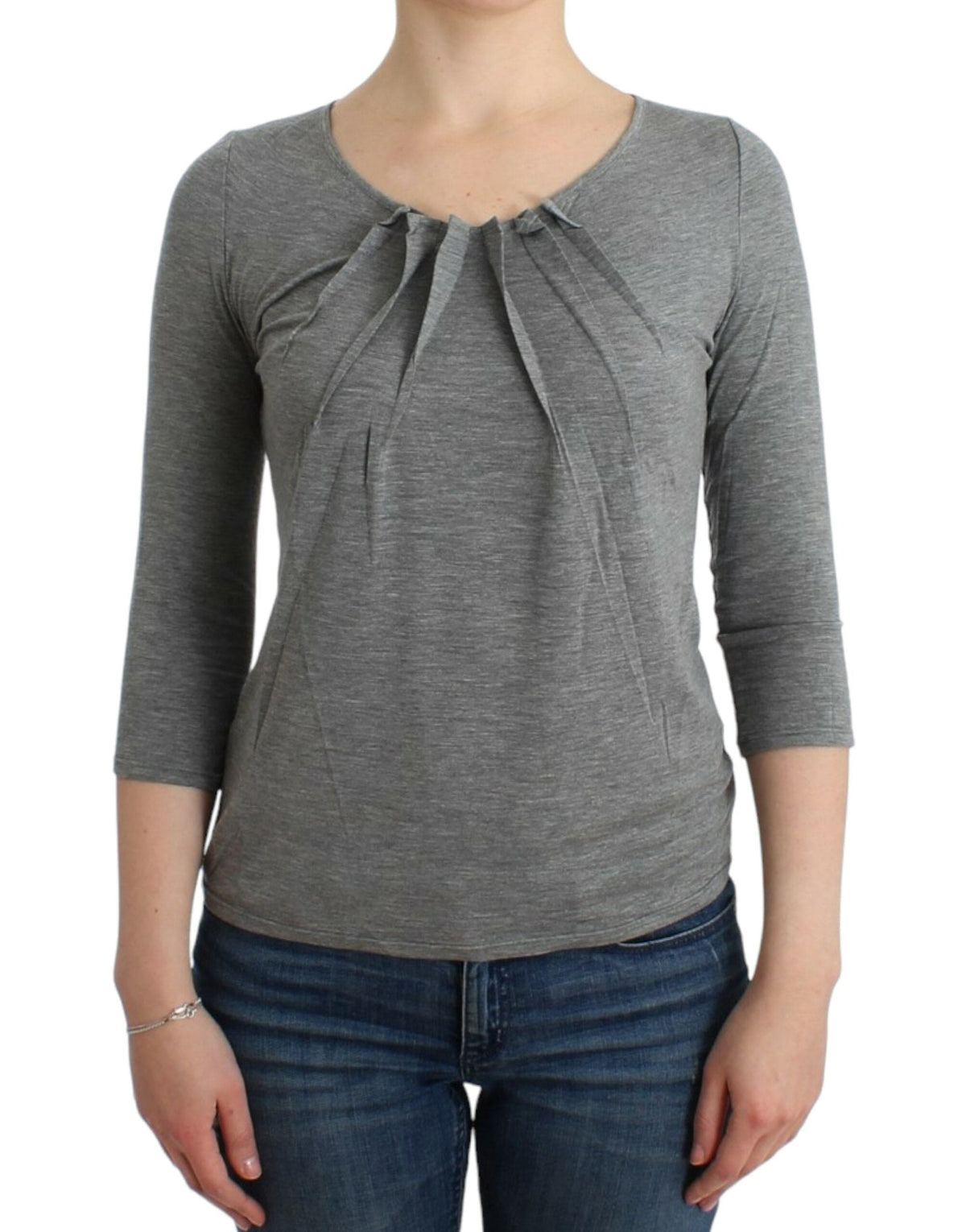 Pull élégant en cachemire mélangé gris Cavalli