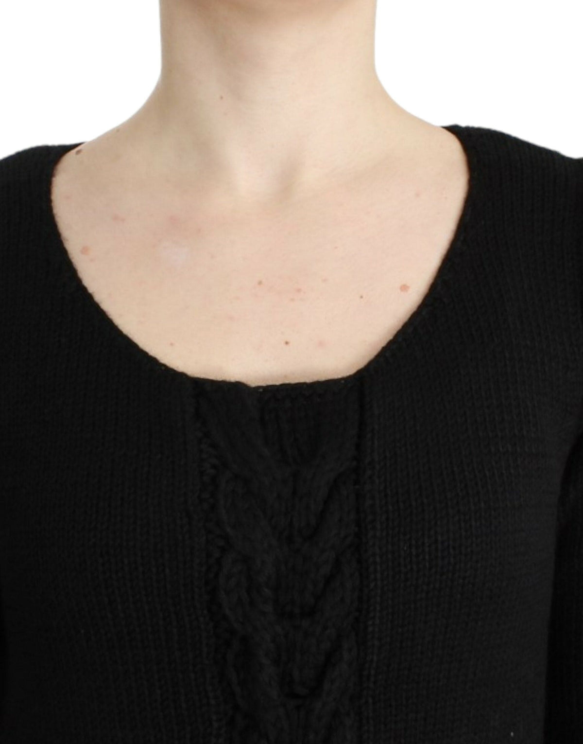 Pull ras du cou en maille noire séduisante Cavalli