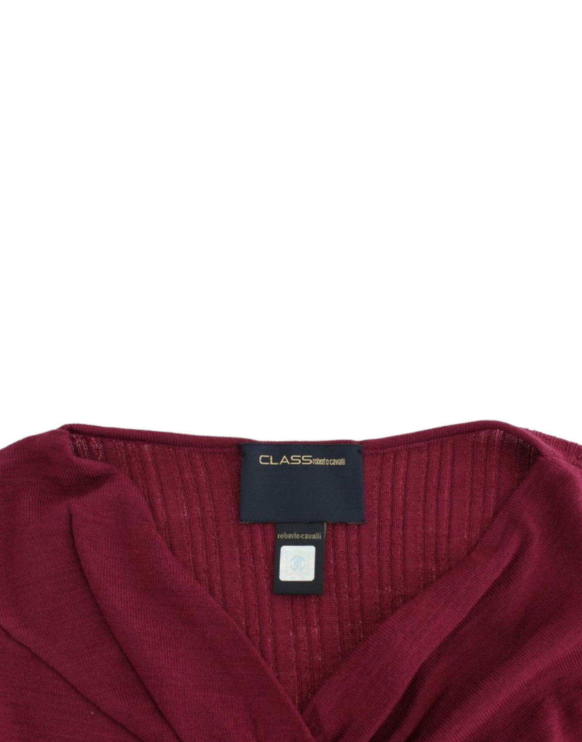 Pull élégant en laine à trou de serrure violet de Cavalli