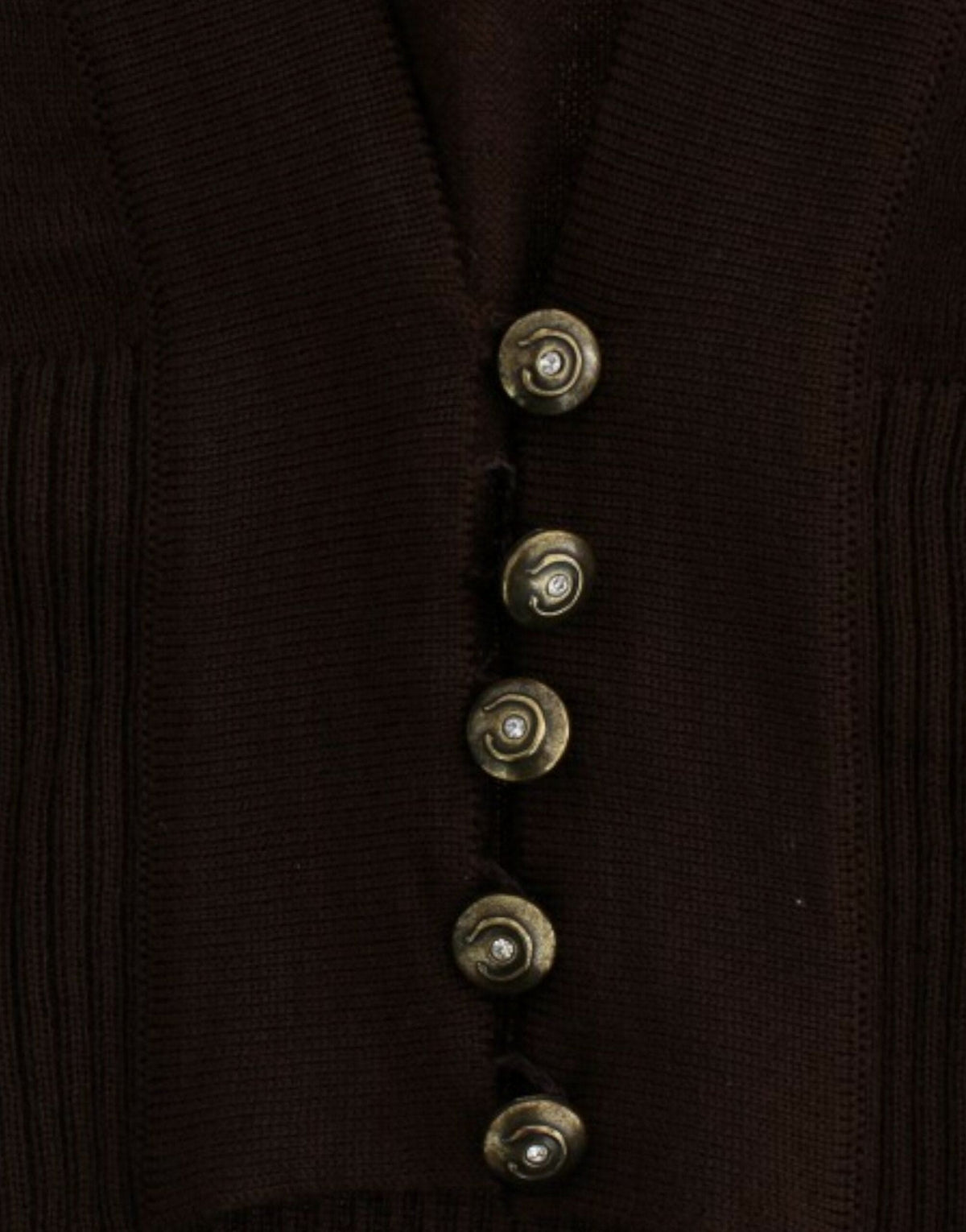 Cardigan court élégant en laine vierge marron Cavalli