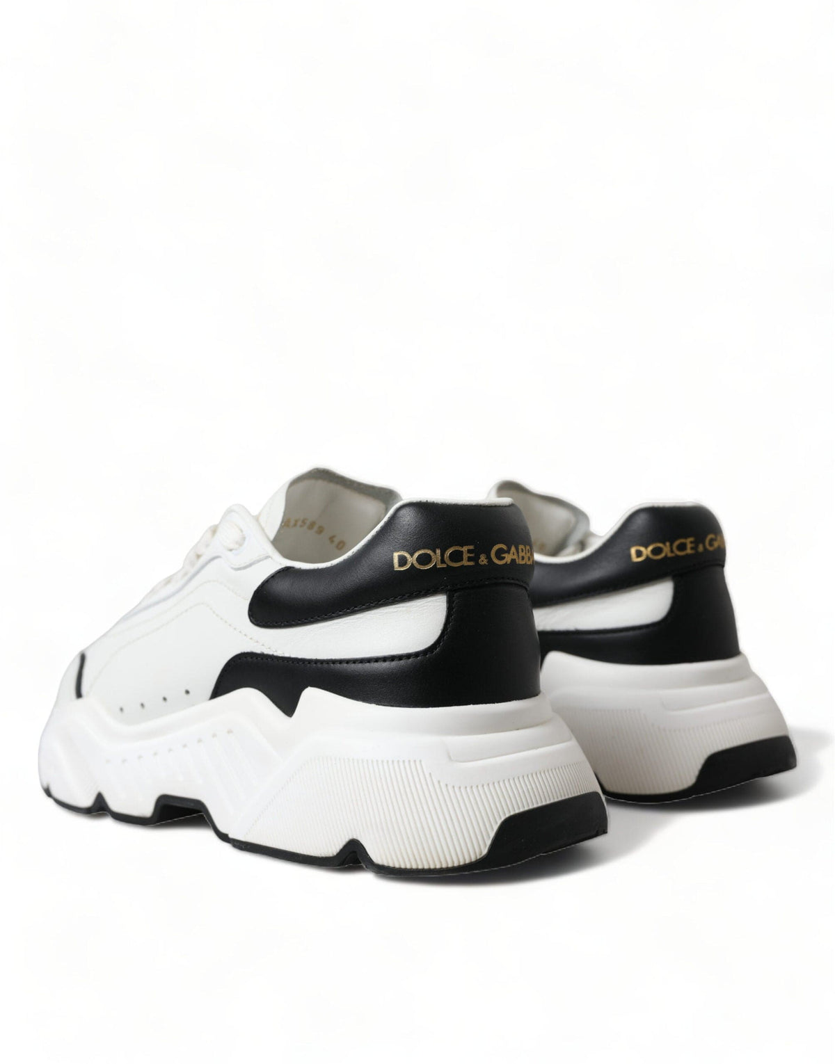 Zapatillas elegantes de piel Daymaster en blanco y negro de Dolce &amp; Gabbana