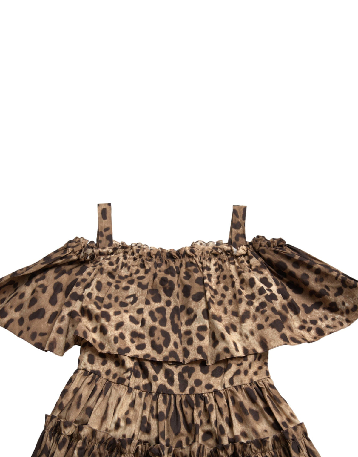 Dolce & Gabbana Leopard Print A-Line Cotton Dress