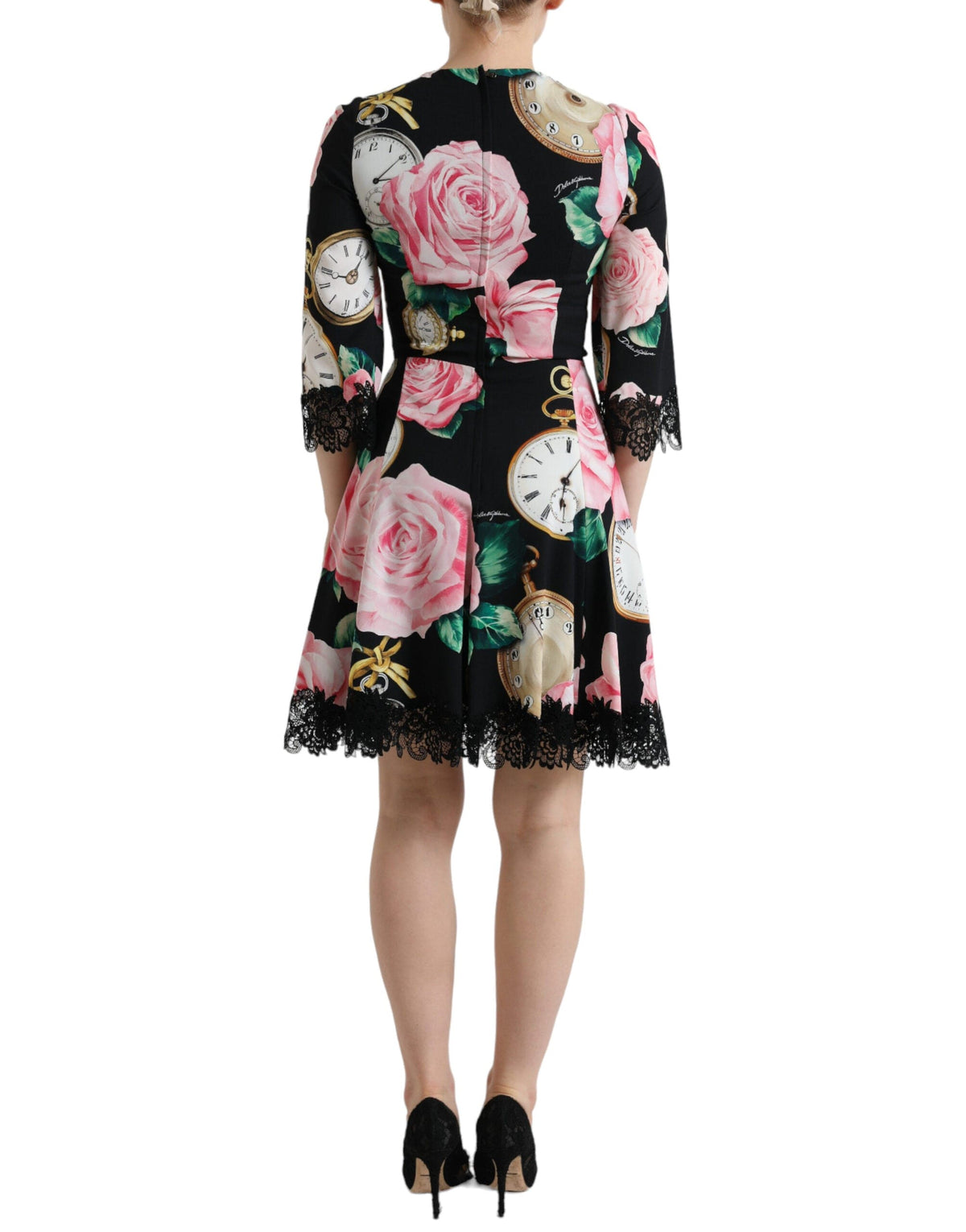 Robe trapèze fleurie enchanteresse de Dolce &amp; Gabbana avec détails pailletés