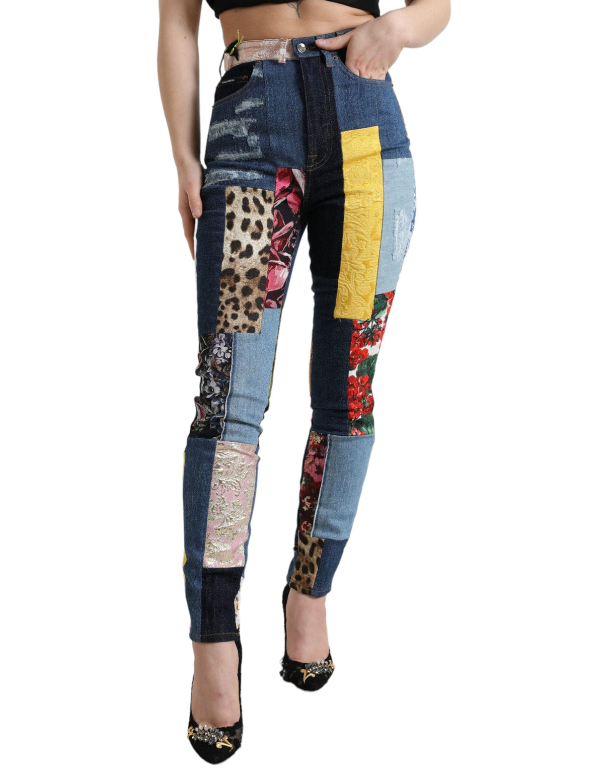 Dolce & Gabbana Vibrant Patchwork Skinny Jeans