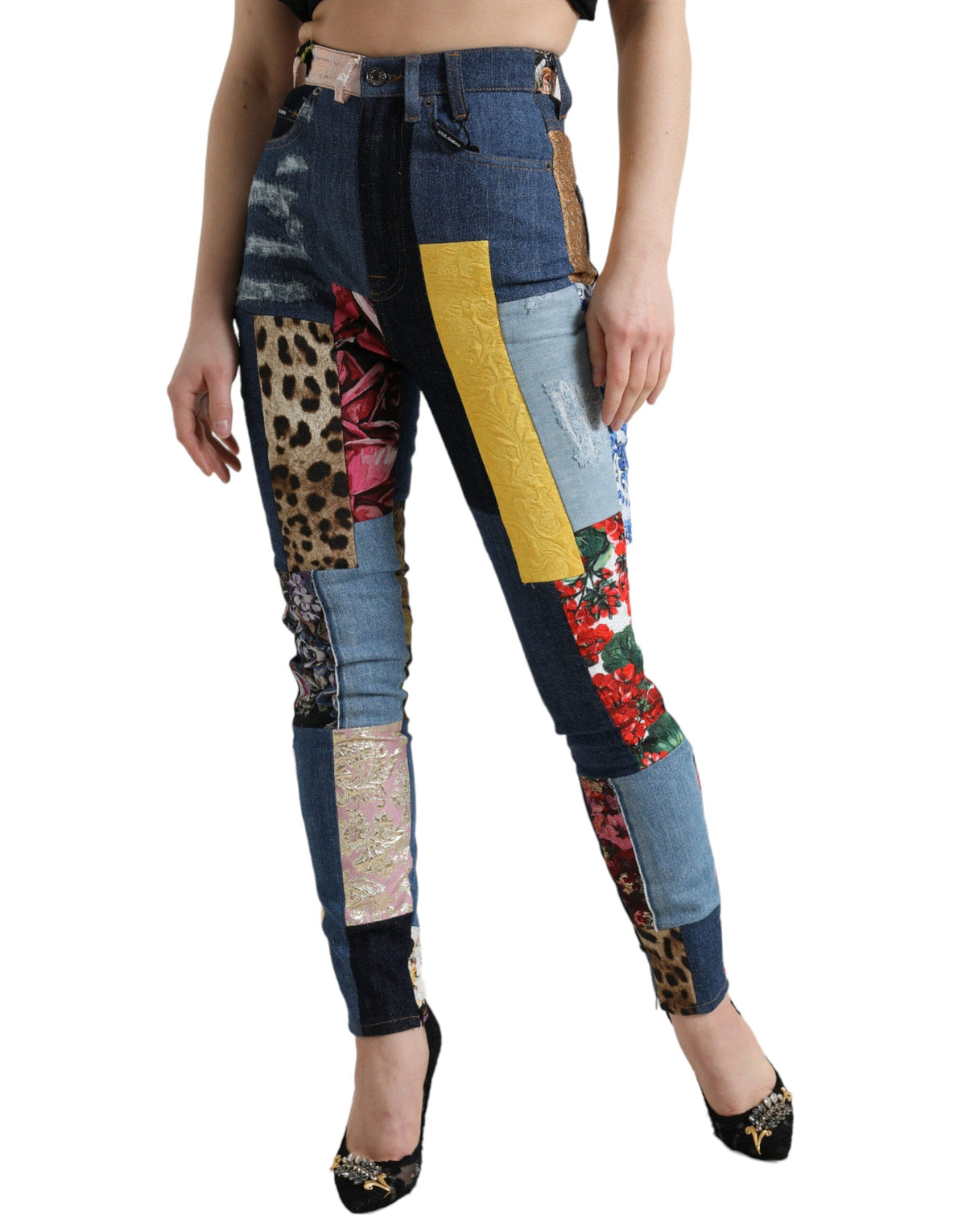 Jean skinny patchwork vibrant Dolce &amp; Gabbana