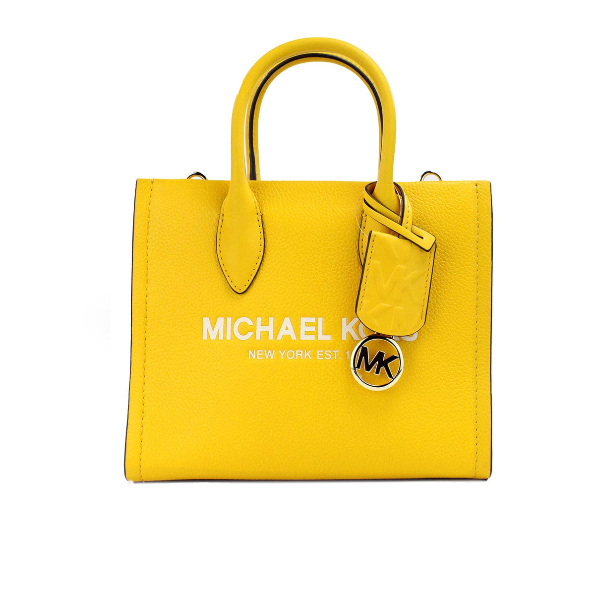 Petit sac cabas zippé en cuir jaune jasmin Mirella de Michael Kors