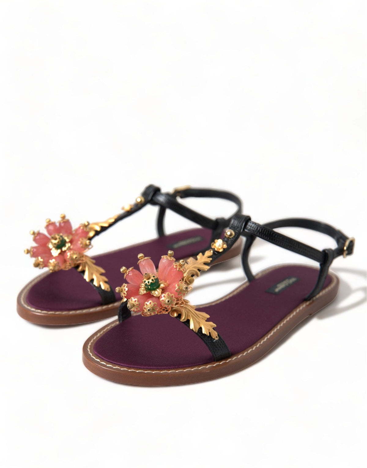 Sandalias planas elegantes adornadas con cristales de Dolce &amp; Gabbana