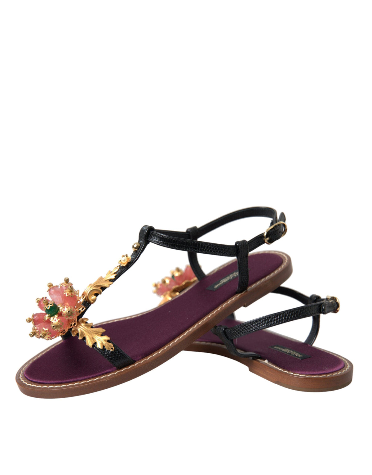 Sandalias planas elegantes adornadas con cristales de Dolce &amp; Gabbana