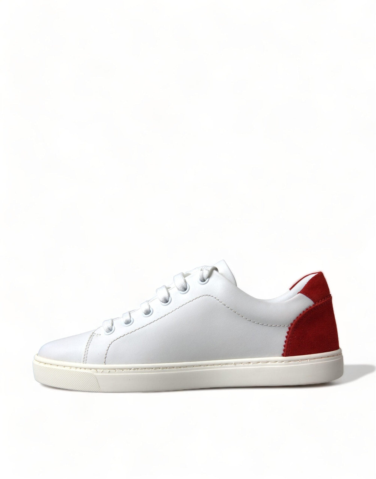 Baskets chics en cuir blanc avec accents rouges Dolce &amp; Gabbana