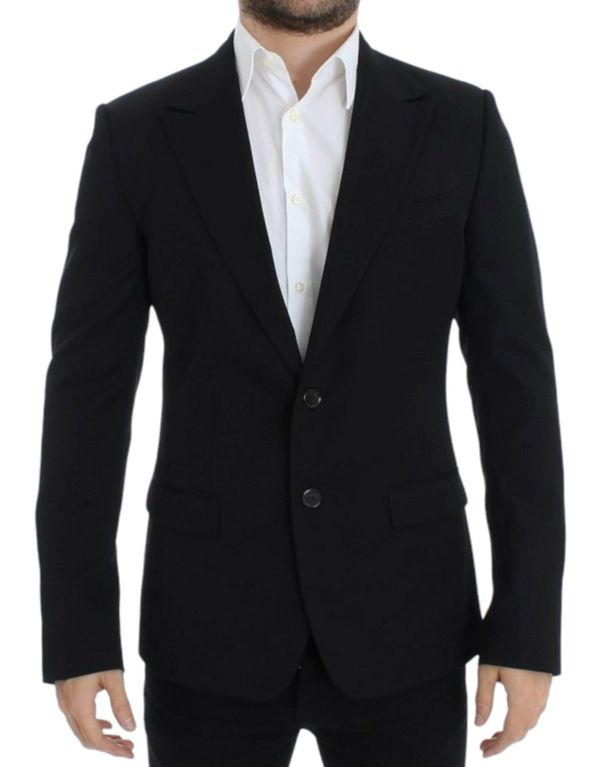 Blazer élégant en laine noire coupe slim Dolce &amp; Gabbana