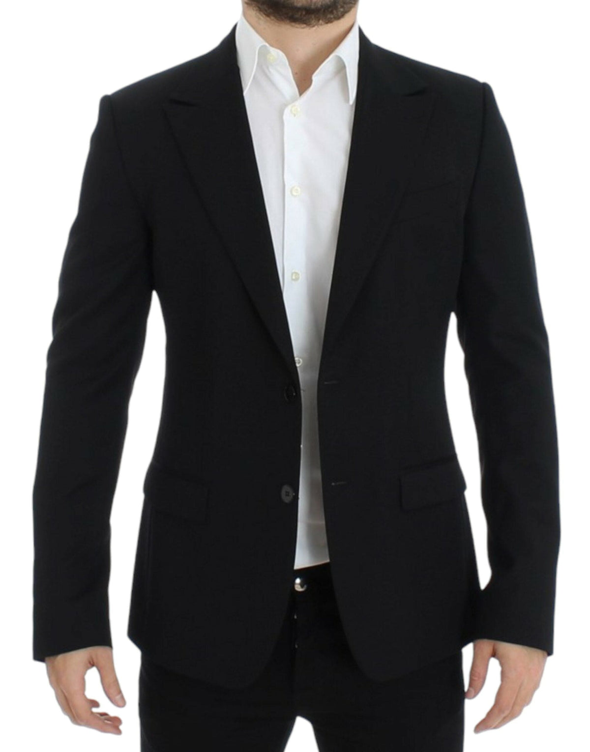 Blazer élégant en laine noire coupe slim Dolce &amp; Gabbana