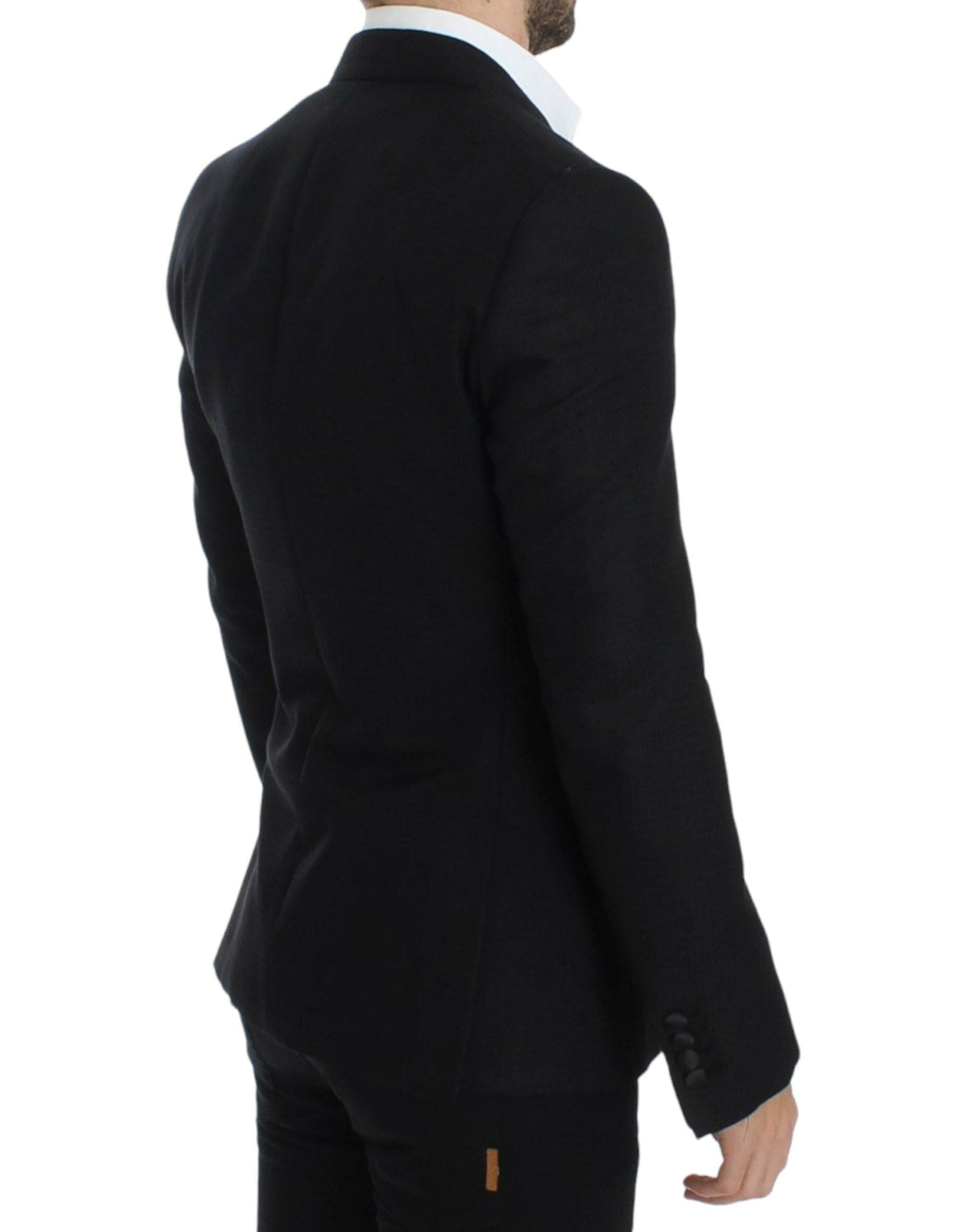 Blazer élégant en soie mélangée noire Sicilia de Dolce &amp; Gabbana