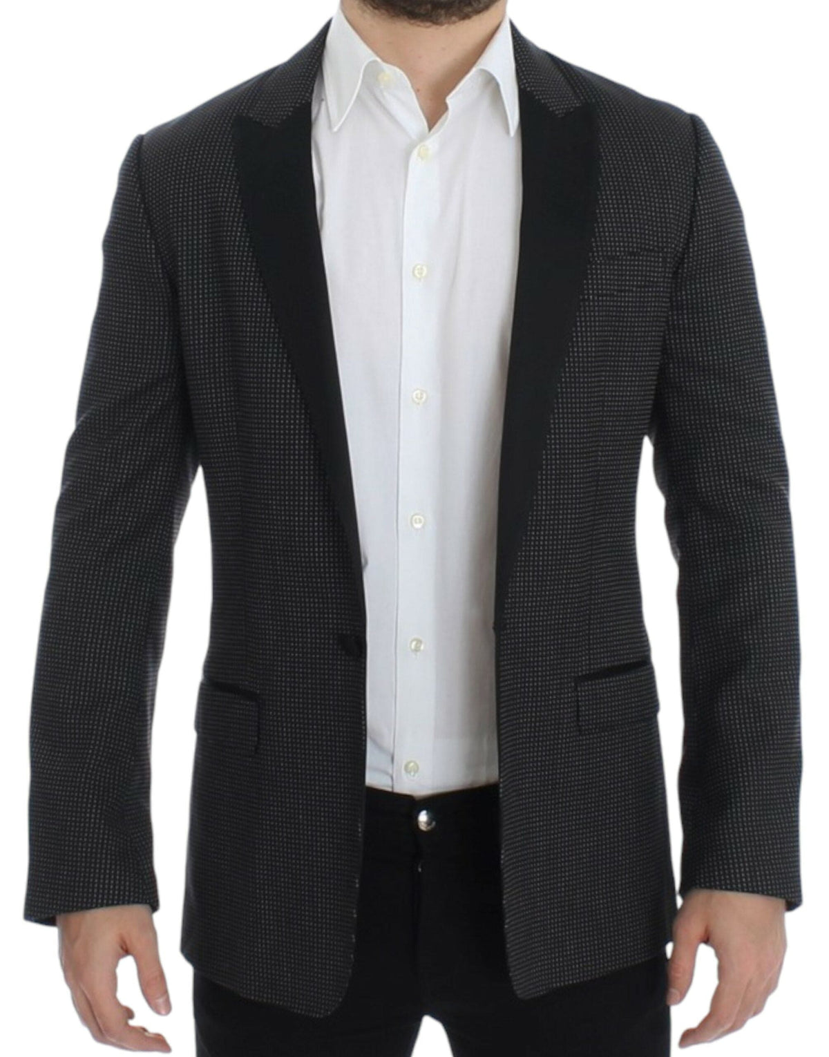 Blazer slim noir élégant à pois Dolce &amp; Gabbana