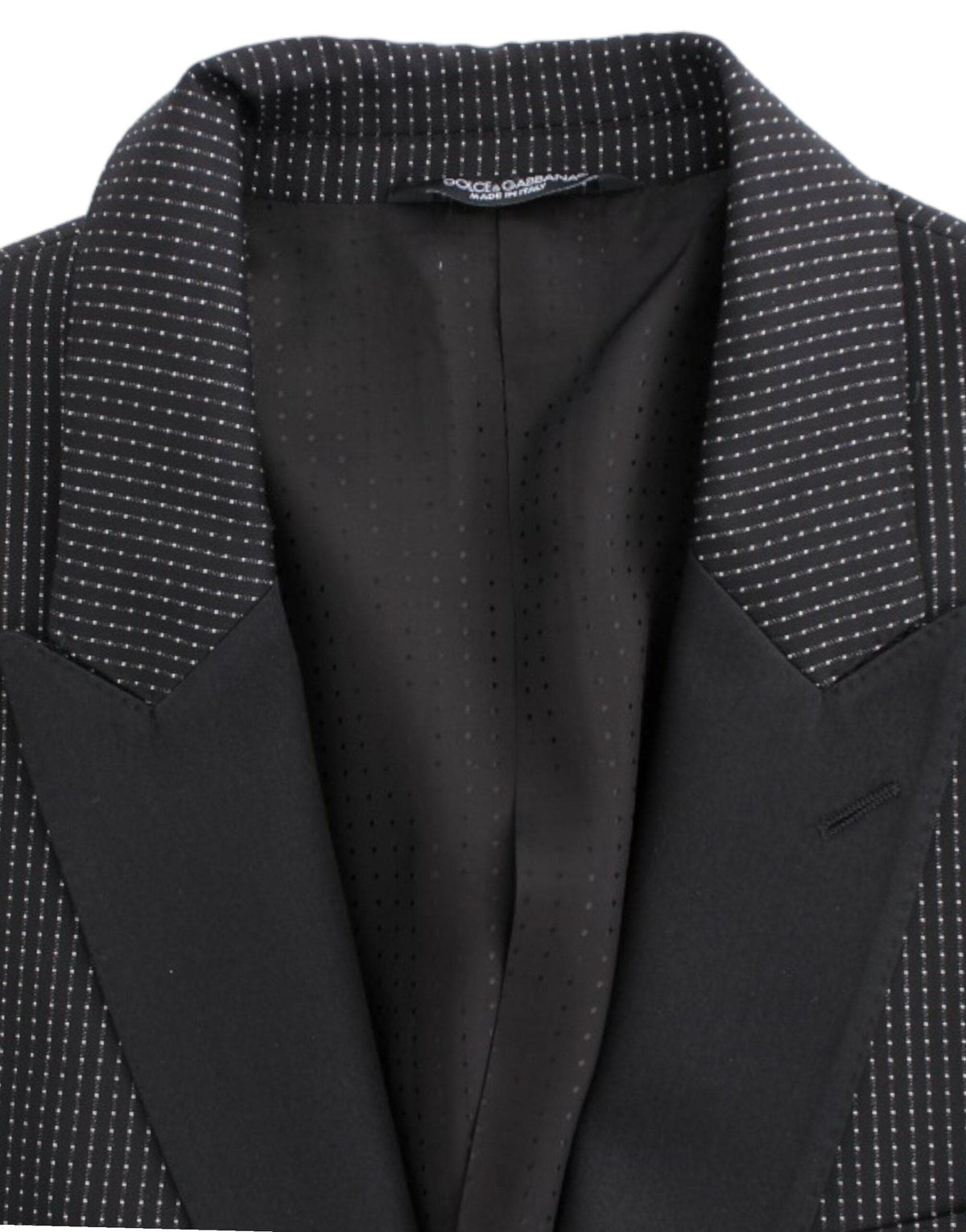 Blazer slim noir élégant à pois Dolce &amp; Gabbana