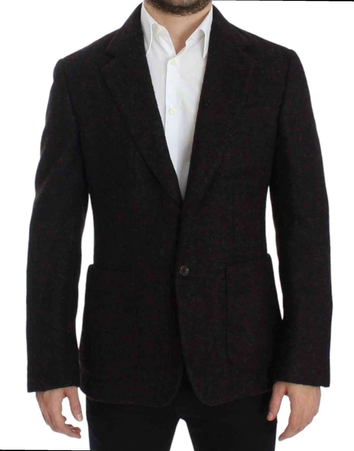 Chaqueta blazer de dos botones de alpaca burdeos de Dolce &amp; Gabbana