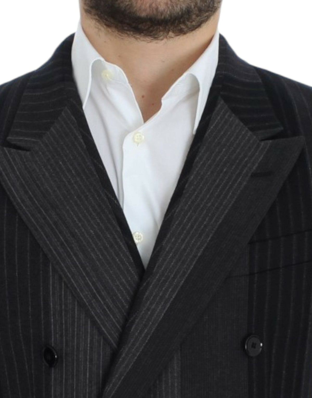 Blazer slim en laine à rayures grises élégant de Dolce &amp; Gabbana