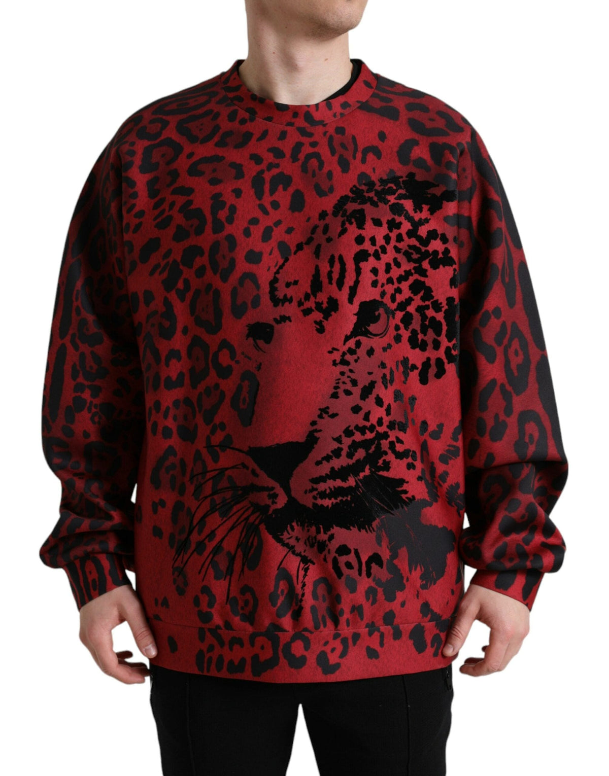 Suéter elegante con estampado de leopardo de Dolce &amp; Gabbana