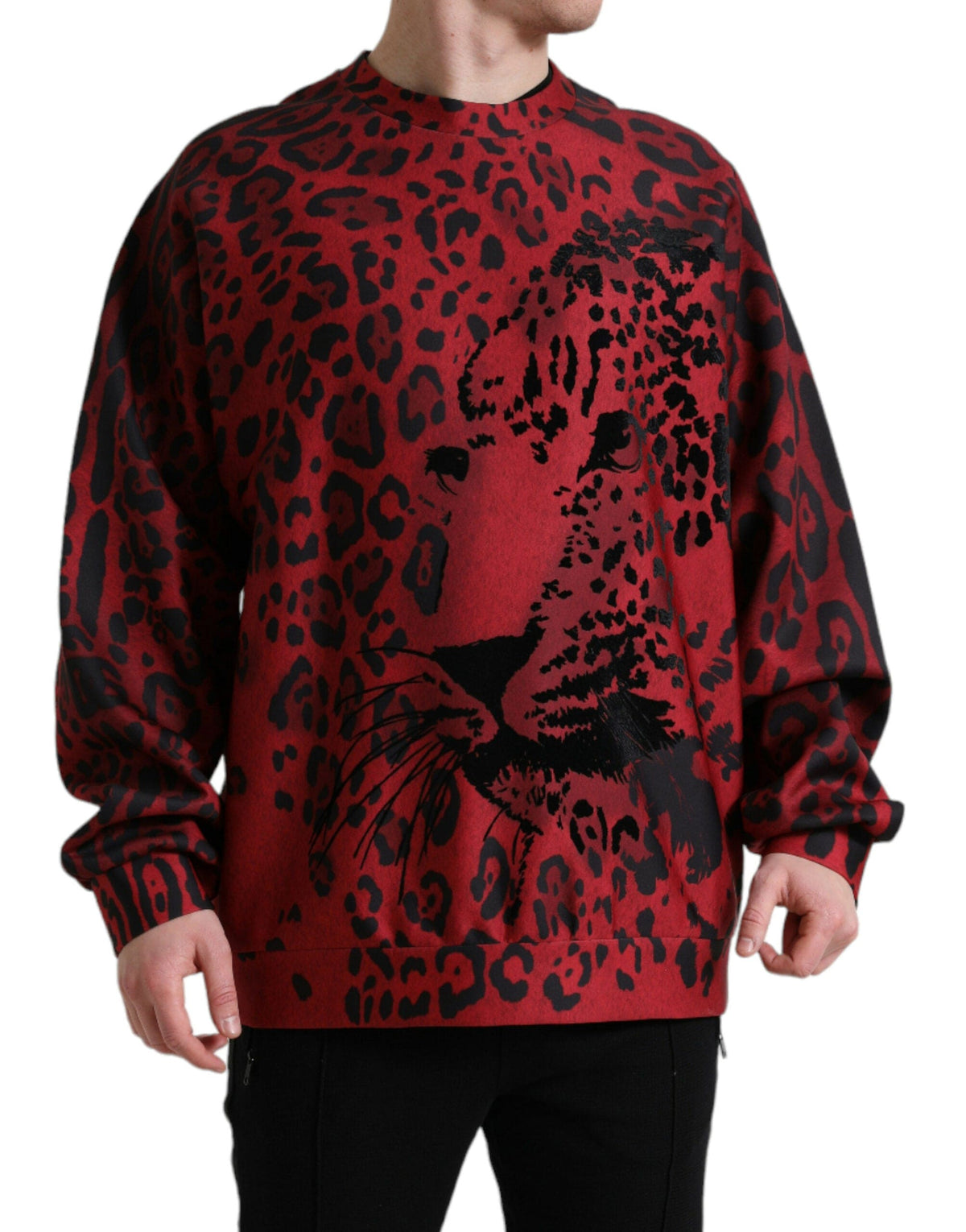 Suéter elegante con estampado de leopardo de Dolce &amp; Gabbana