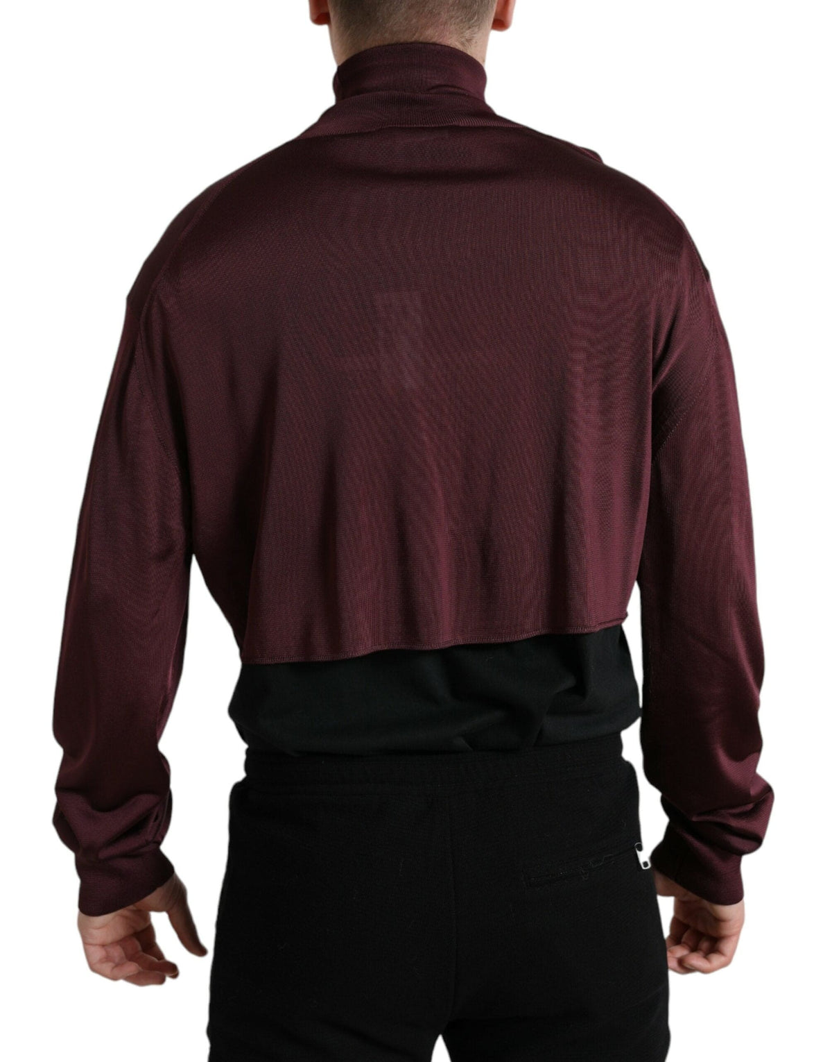 Pull col roulé en viscose bordeaux Dolce &amp; Gabbana