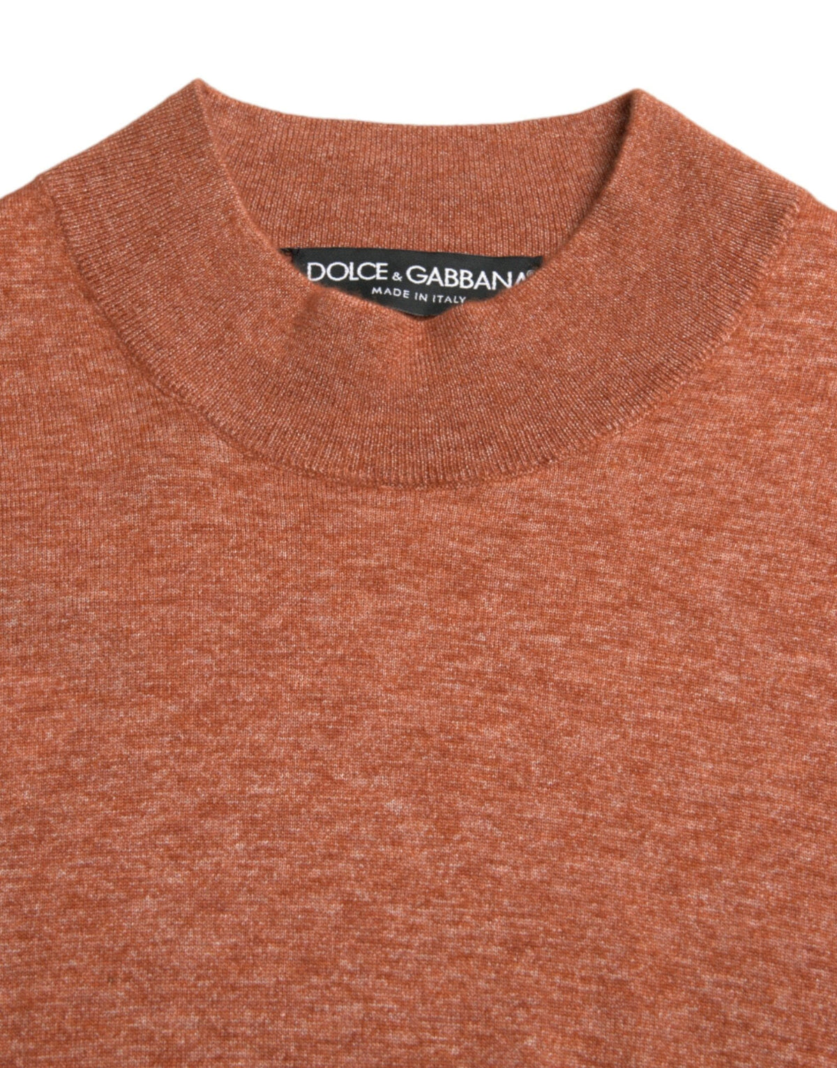 Pull ras du cou orange en soie et cachemire Dolce &amp; Gabbana