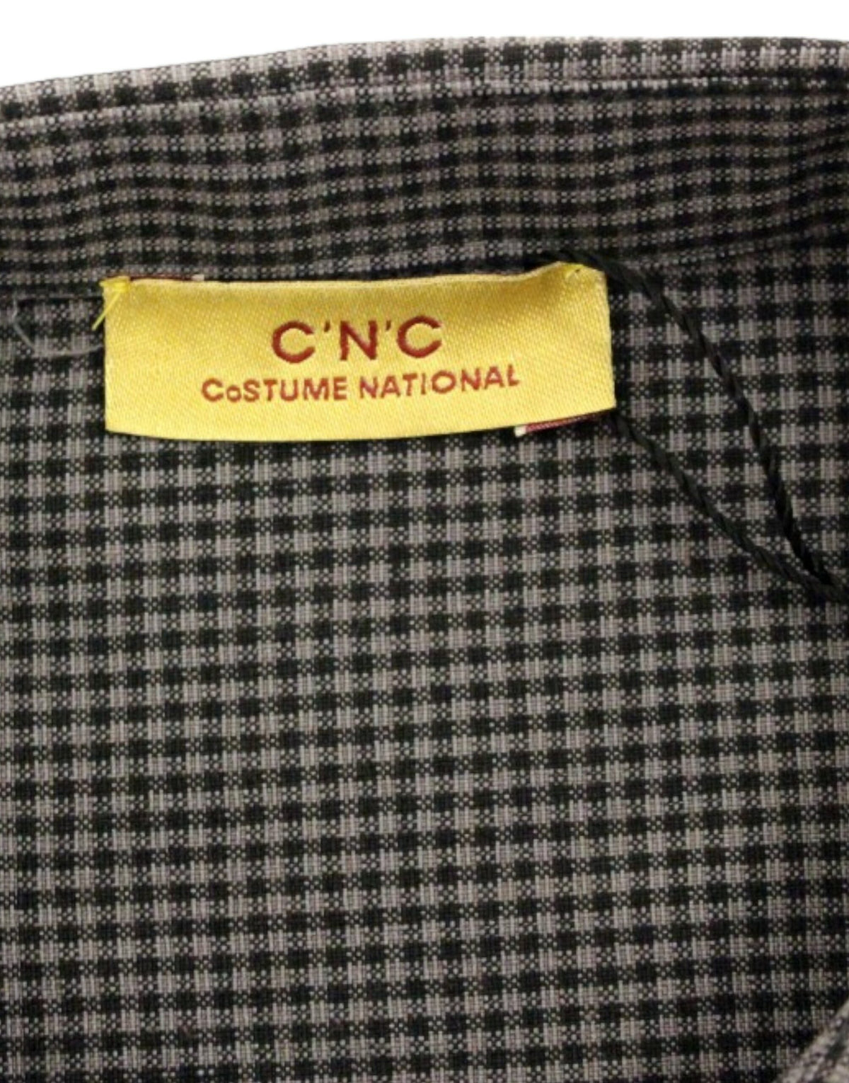 Chemise décontractée en lin mélangé gris à carreaux de style national chic