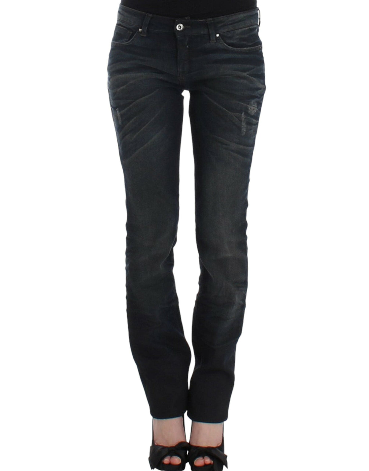 Pantalones vaqueros azules superskinny chic de estilo nacional