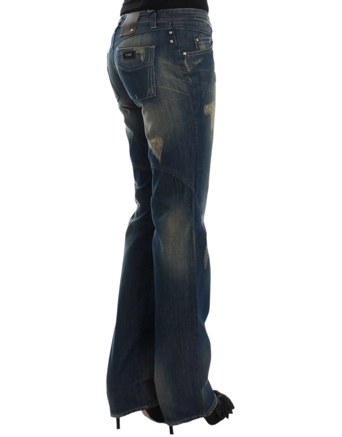 Costume National Chic Jean droit bleu en denim