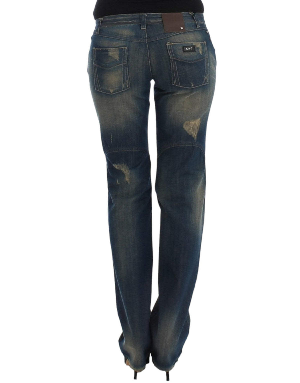 Costume National Chic Jean droit bleu en denim