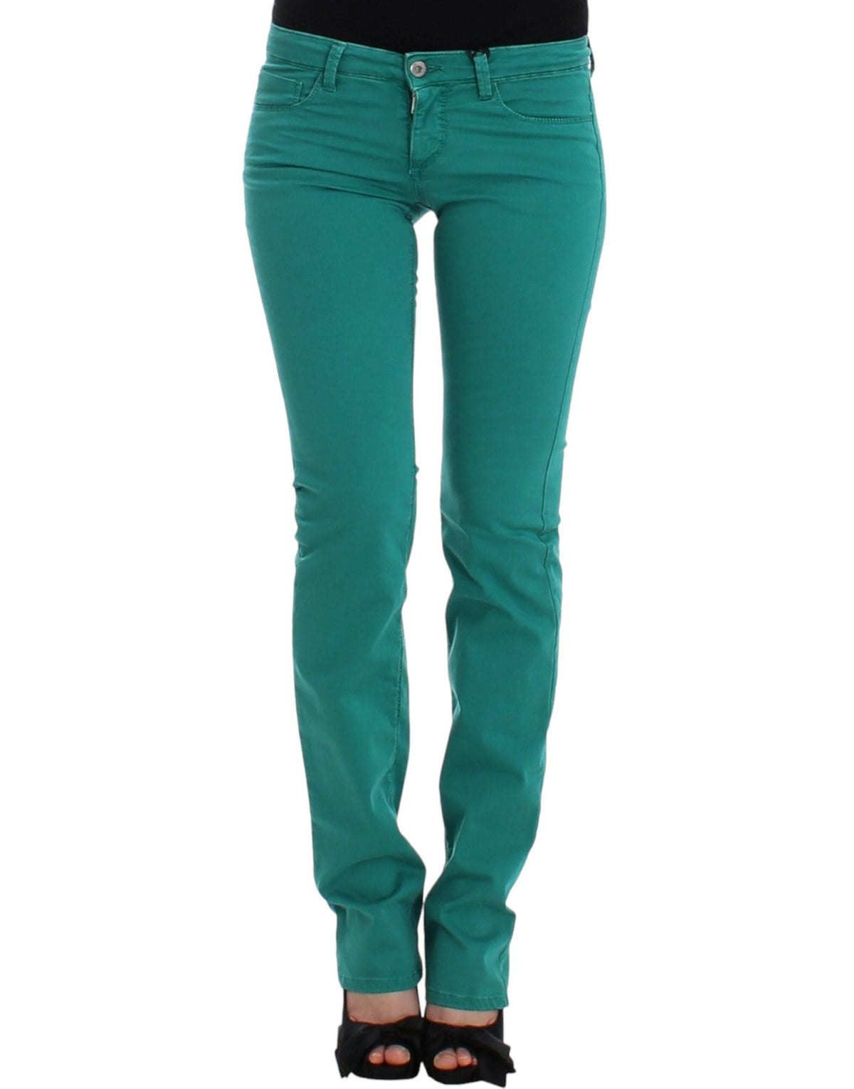 Costume National Chic Jean droit vert pour un style sophistiqué