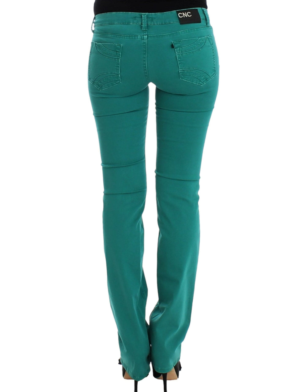 Costume National Chic Jean droit vert pour un style sophistiqué