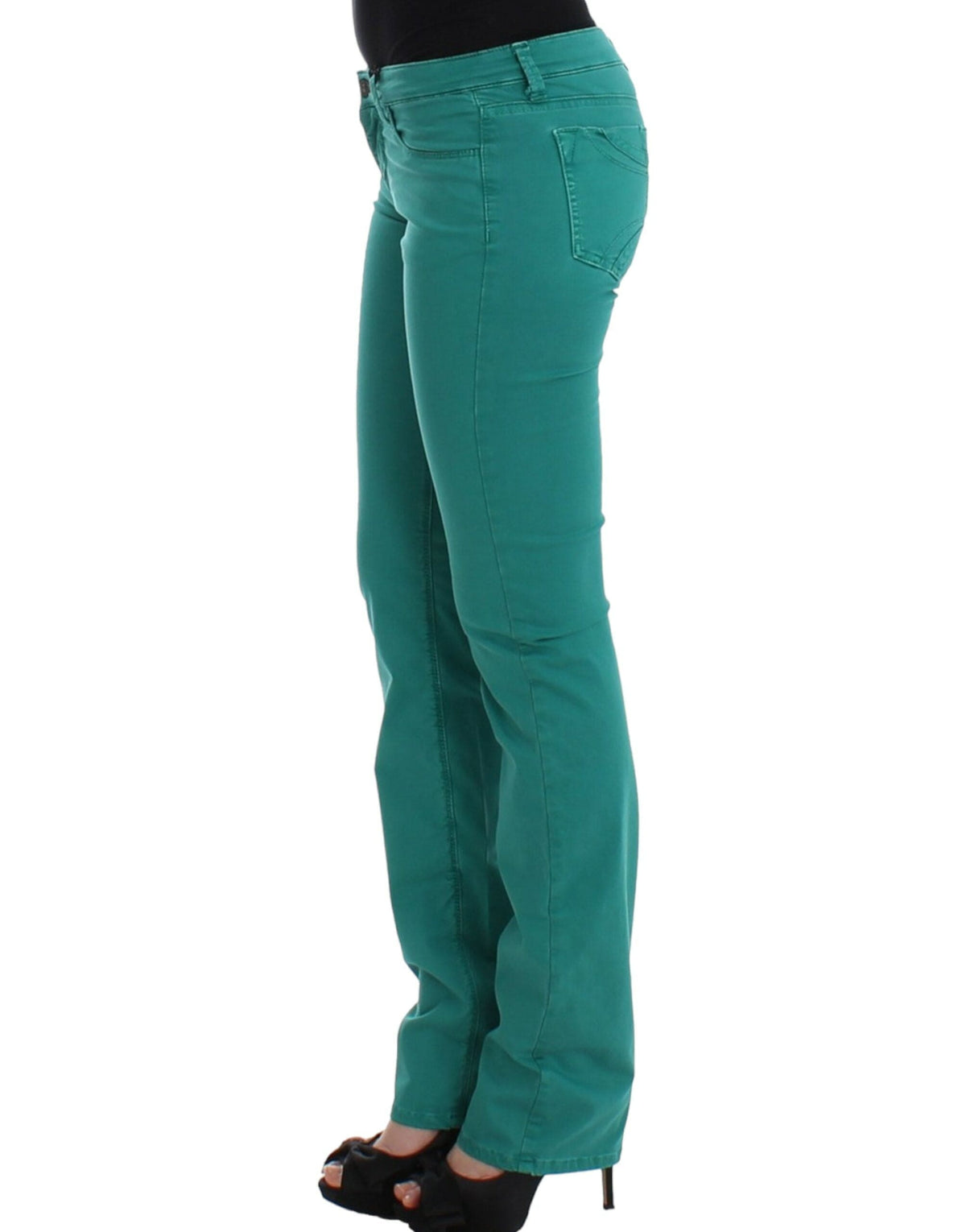 Costume National Chic Jean droit vert pour un style sophistiqué