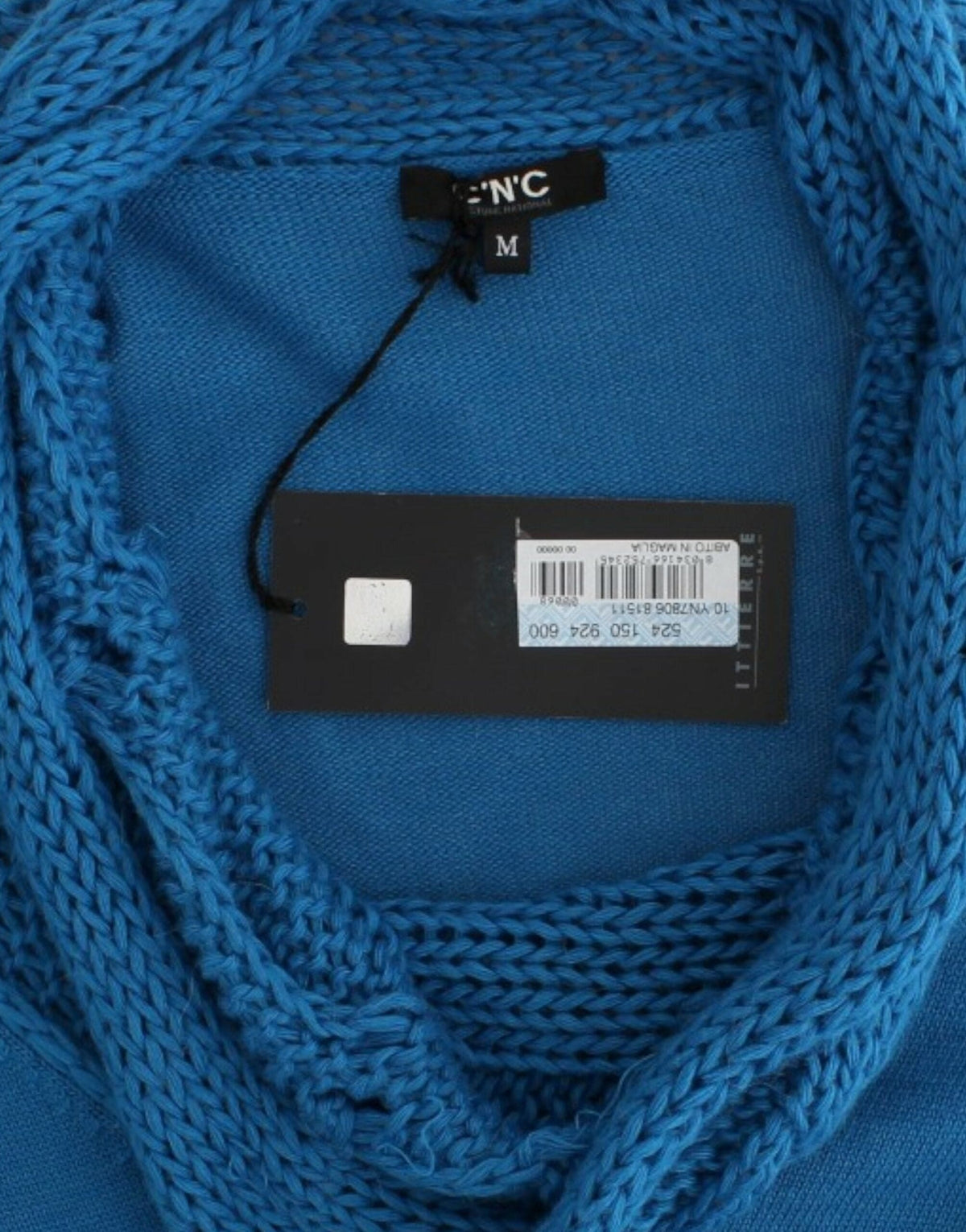 Pull en tricot bleu à col rond Costume National Chic