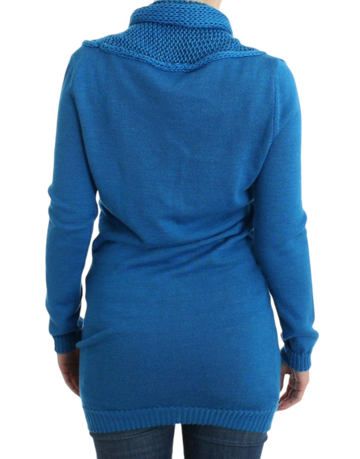 Pull en tricot bleu à col rond Costume National Chic