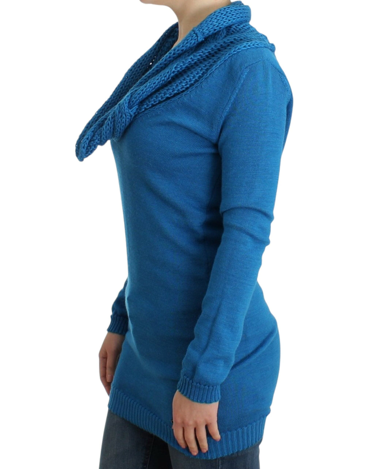 Pull en tricot bleu à col rond Costume National Chic