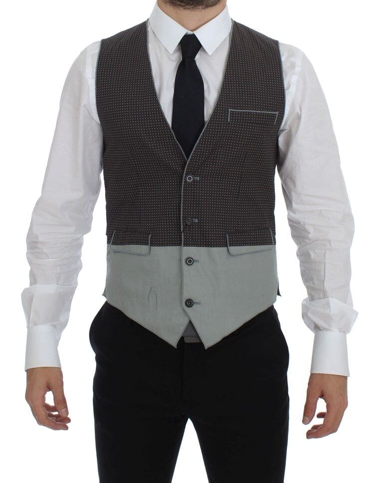 Gilet élégant en coton gris Dolce &amp; Gabbana