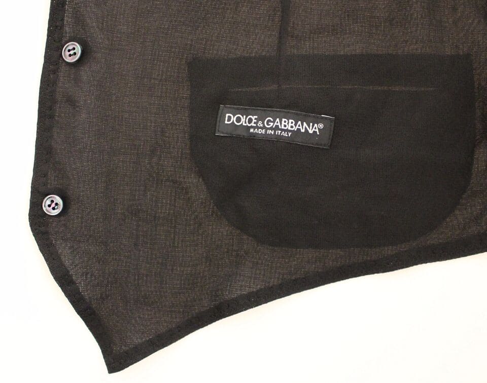 Dolce & Gabbana Elegant Black Wool Dress Vest