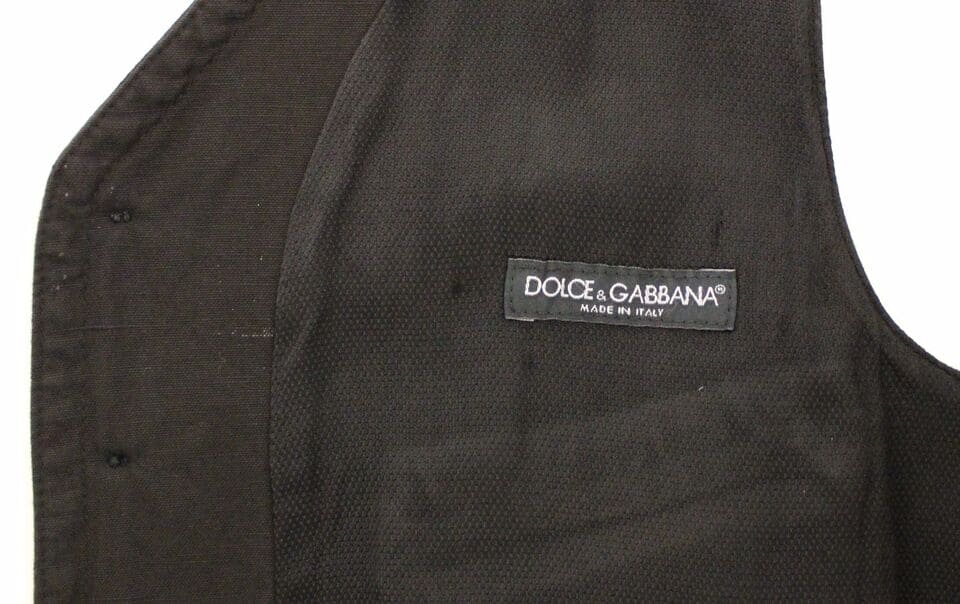 Gilet élégant en coton mélangé noir Dolce &amp; Gabbana