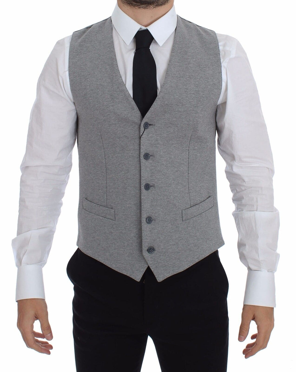 Gilet élégant en coton stretch gris Dolce &amp; Gabbana