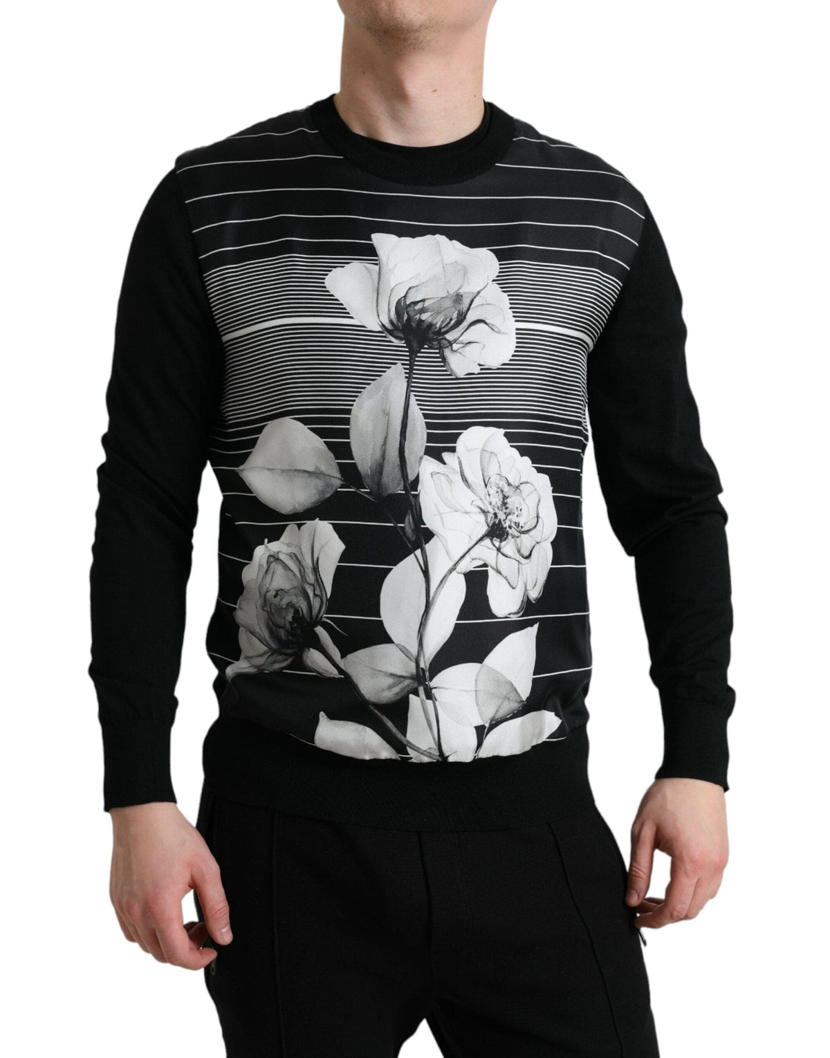 Pull ras du cou élégant à imprimé floral Dolce &amp; Gabbana