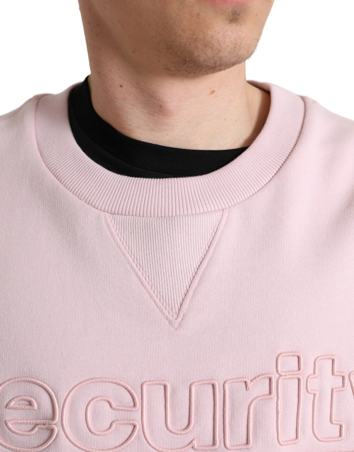 Pull ras du cou rose élégant avec logo Dolce &amp; Gabbana