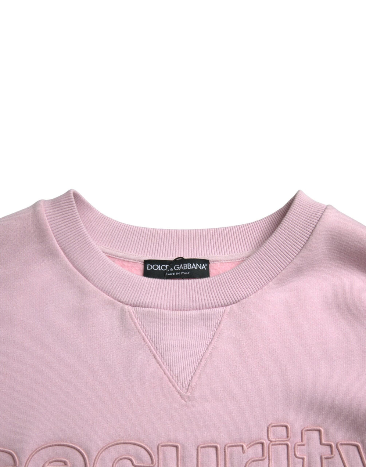 Suéter elegante con cuello redondo y logotipo en color rosa de Dolce &amp; Gabbana