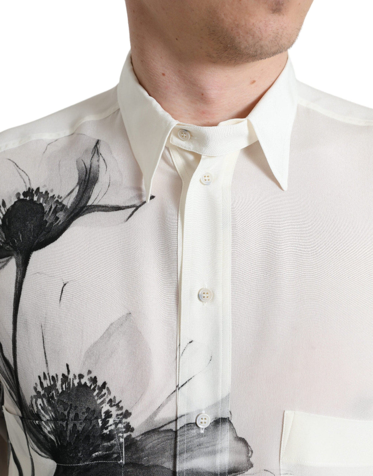 Chemise élégante en soie à fleurs Dolce &amp; Gabbana