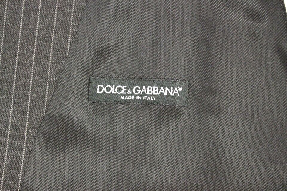 Gilet élégant en laine à rayures grises Dolce &amp; Gabbana