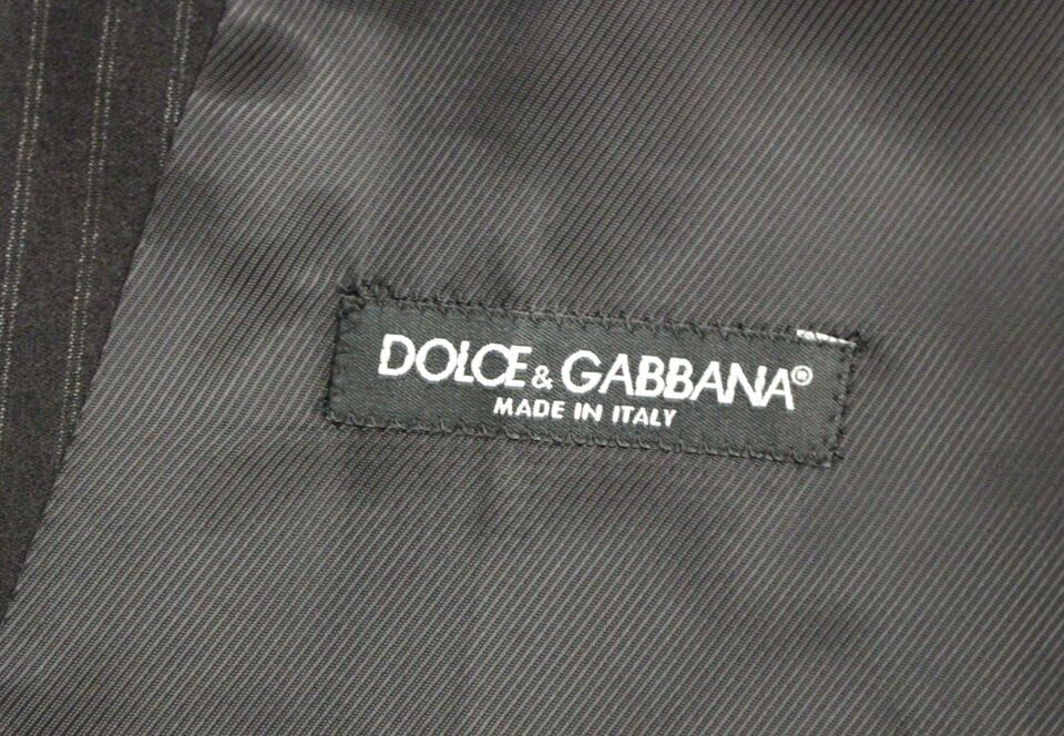 Gilet élégant en laine à rayures noires Dolce &amp; Gabbana