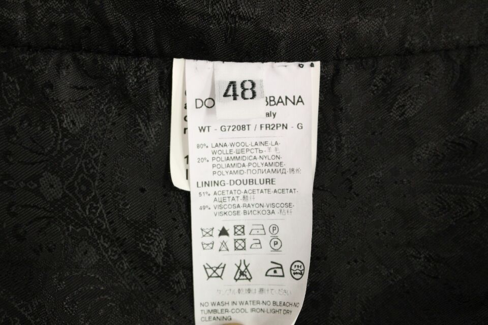 Robe-gilet à simple boutonnage à rayures noires élégantes Dolce &amp; Gabbana