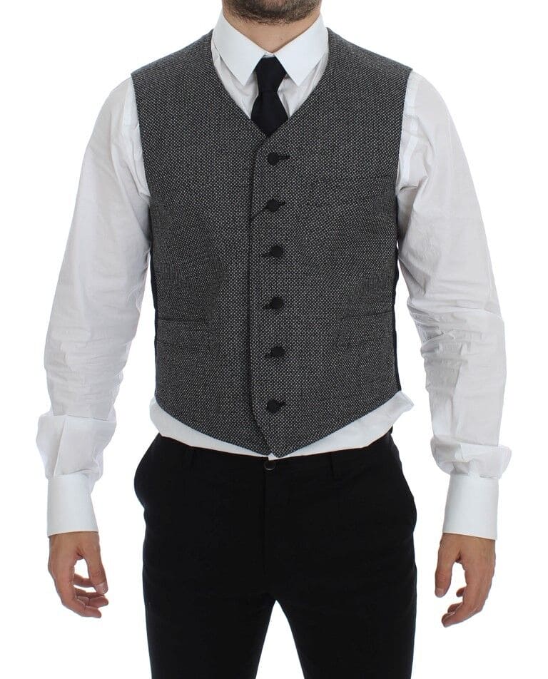 Gilet élégant gris à boutonnage simple Dolce &amp; Gabbana