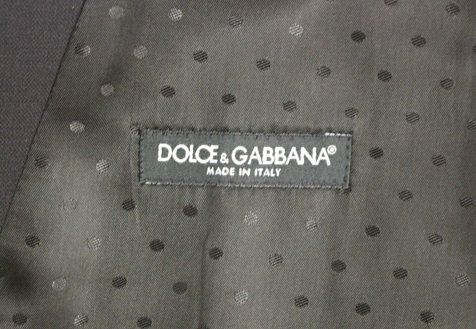 Gilet élégant en laine et soie noire Dolce &amp; Gabbana