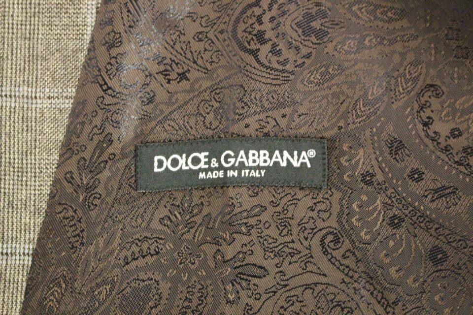 Chaleco elegante de lana a cuadros marrón de Dolce &amp; Gabbana